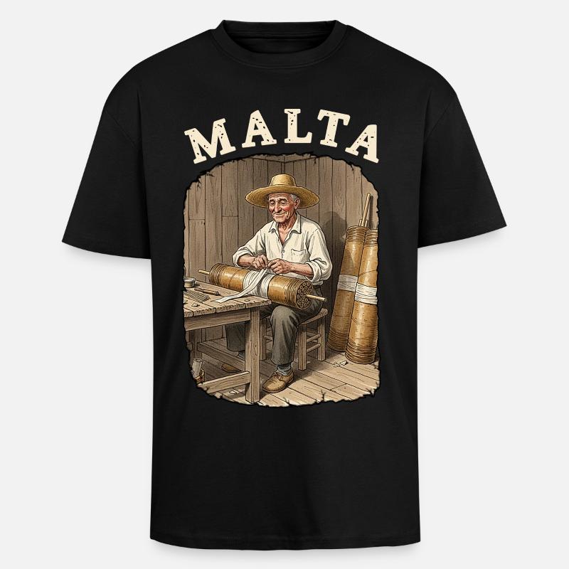 Malta Pyro Fireworks - Unisex Oversized Heavyweight T-shirt - black