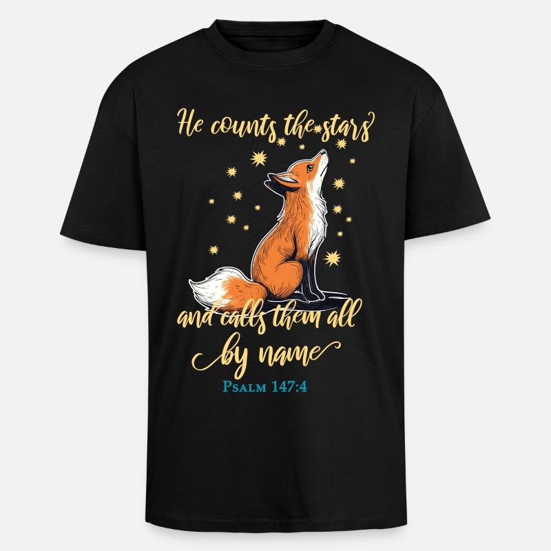 Citation chrétienne de Fox - T-shirt unisexe oversize épais - noir