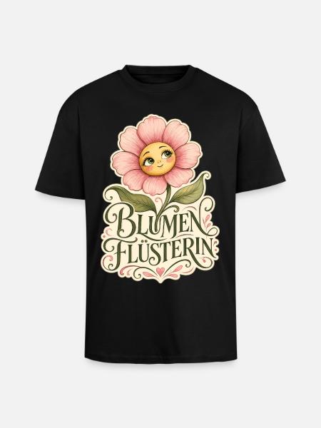 Blumen Flüsterin - Oversized Heavyweight Unisex T-Shirt - Schwarz