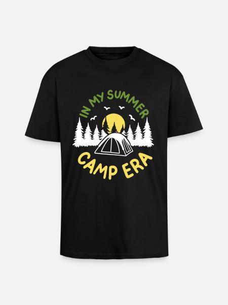 Camping Sommerlager Camper - Oversized Heavyweight Unisex T-Shirt - Schwarz