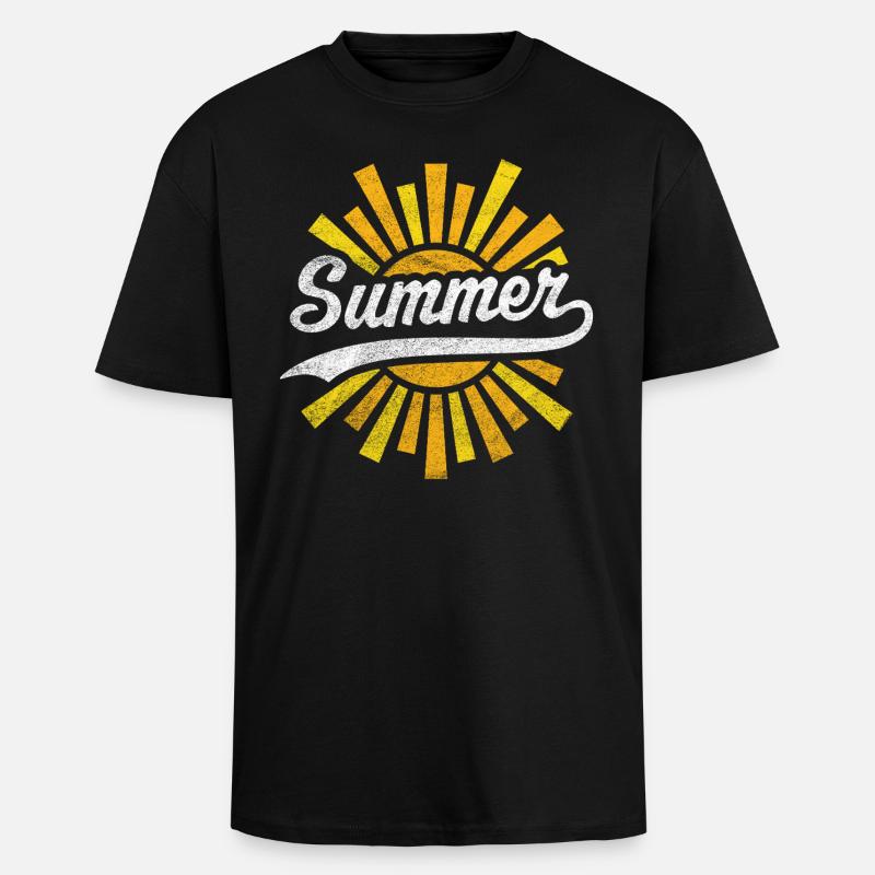 Sommersonne - Oversized Heavyweight Unisex T-Shirt - Schwarz