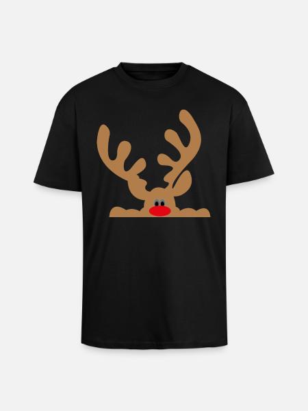 Elch - Oversized Heavyweight Unisex T-Shirt - Schwarz