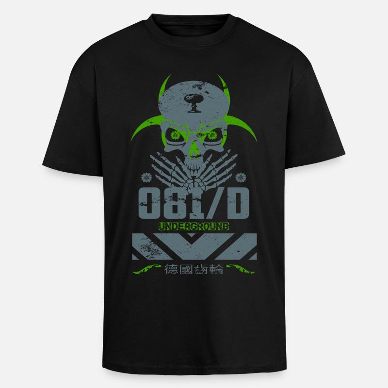 Underground Skull - Oversized Heavyweight Unisex T-Shirt - Schwarz