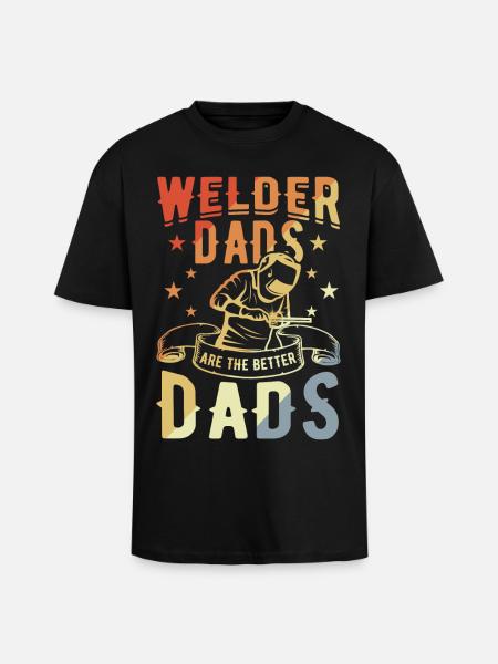 Welder Dad - Unisex Oversized Heavyweight T-shirt - black