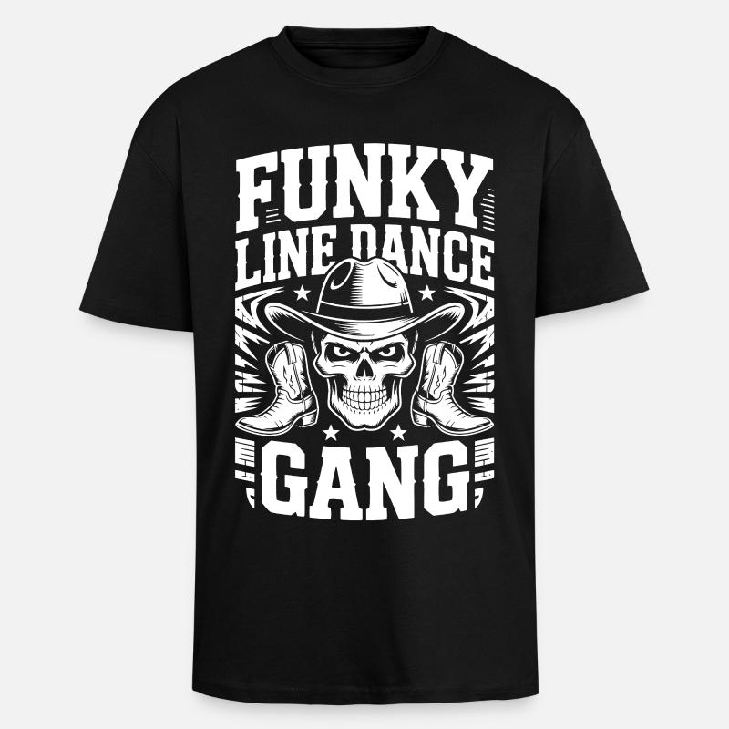 Funky Line Dance Gang - Unisex Oversized Heavyweight T-shirt - black