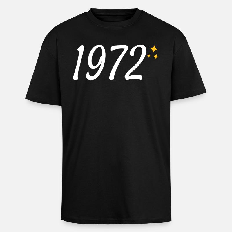 1972 - T-shirt unisexe oversize épais - noir