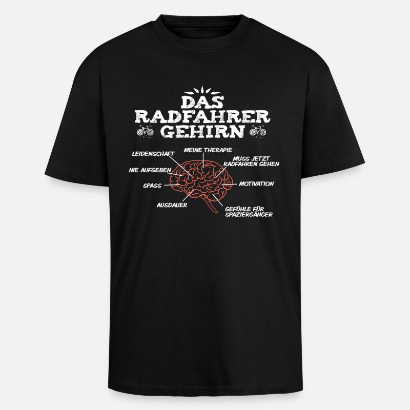 Fahrradfaherer gehirn - Oversized Heavyweight Unisex T-Shirt - Schwarz