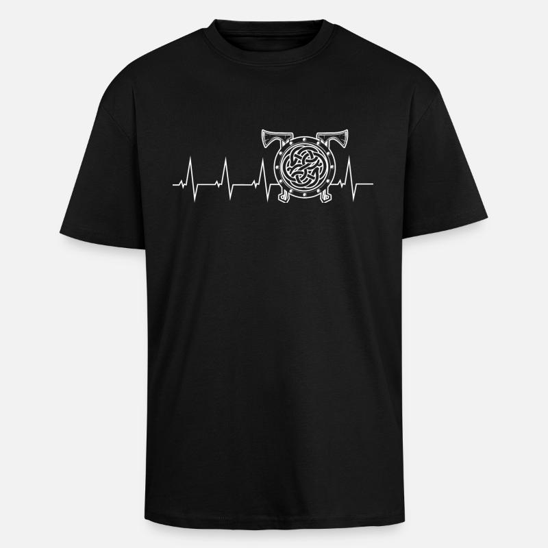 Wikinger - Herzschlag - Schild - Oversized Heavyweight Unisex T-Shirt - Schwarz