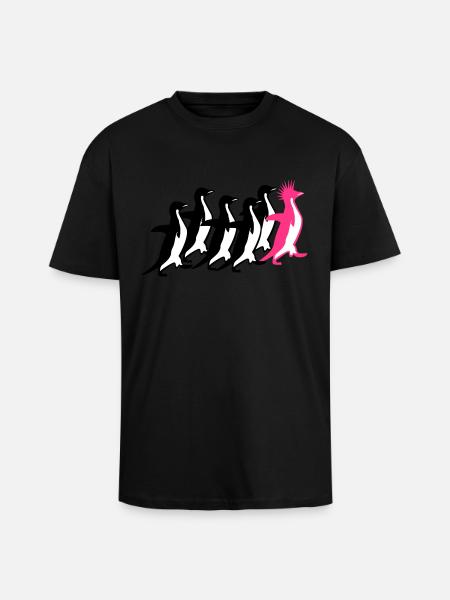 Penguins Pack - Unisex Oversized Heavyweight T-shirt - black