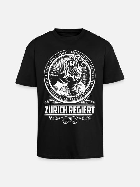 Zurich rules - Zurich - Zurich - Zurich - Unisex Oversized Heavyweight T-shirt - black
