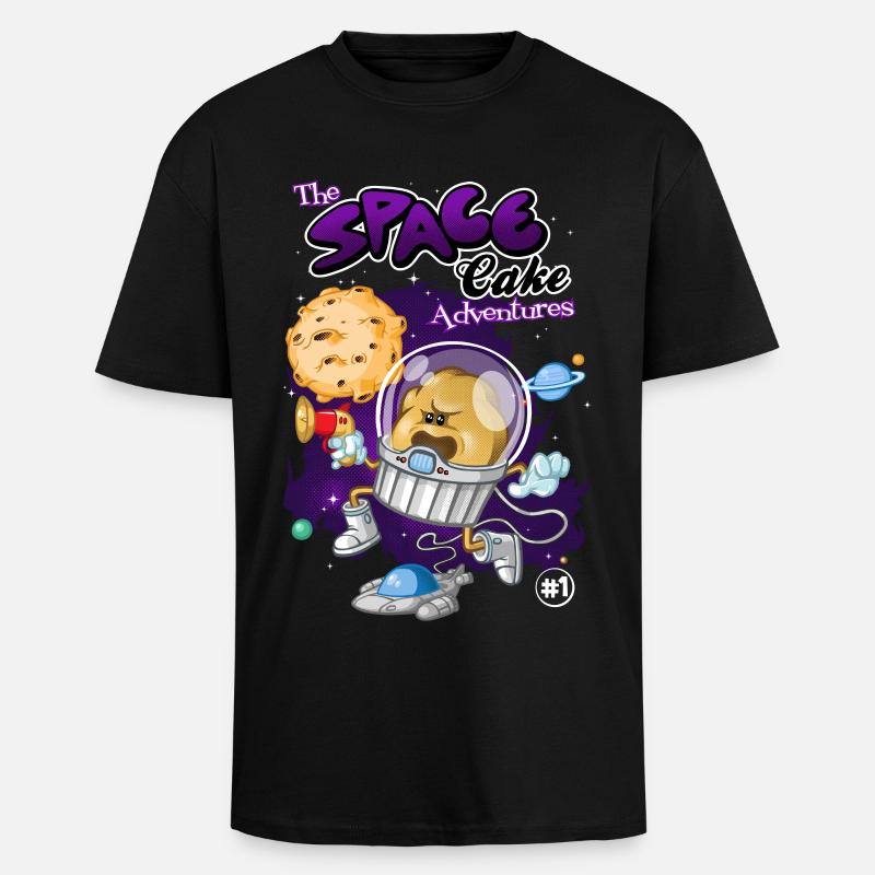Space cake - Oversized Heavyweight Unisex T-Shirt - Schwarz