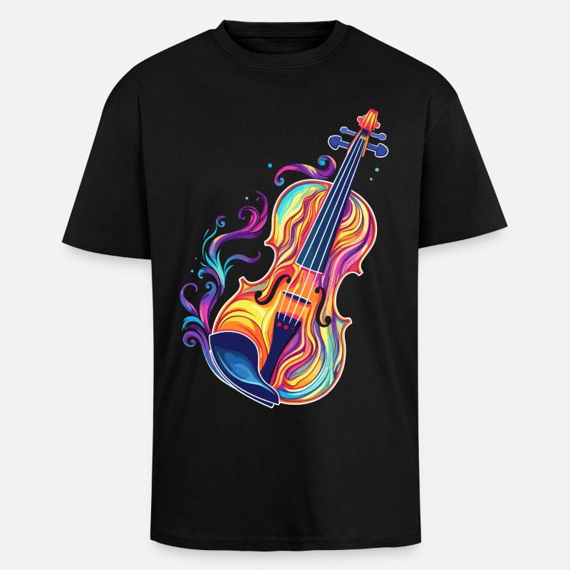 Violine Comic Look - Oversized Heavyweight Unisex T-Shirt - Schwarz