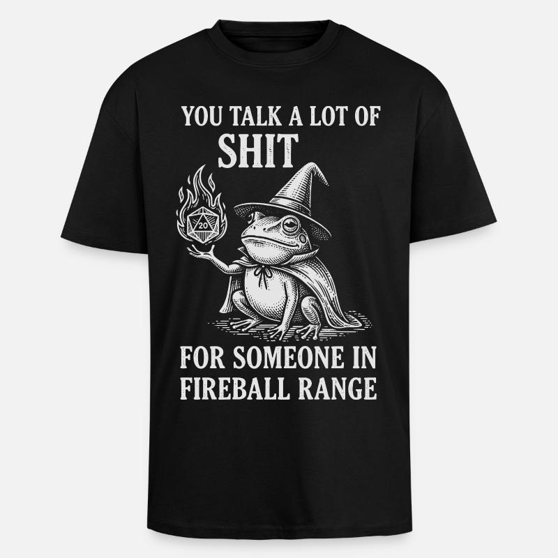 Fireball Range – RPG Magicien Grenouille Drôle - T-shirt unisexe oversize épais - noir