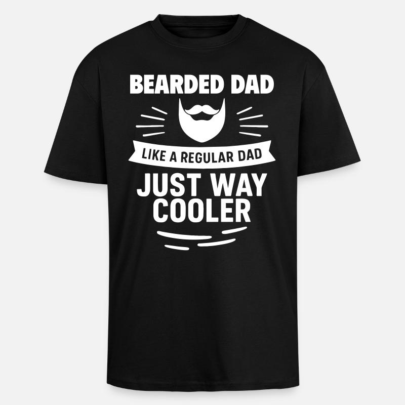 Bearded dad – cooler than average - Unisex Oversized Heavyweight T-shirt - black