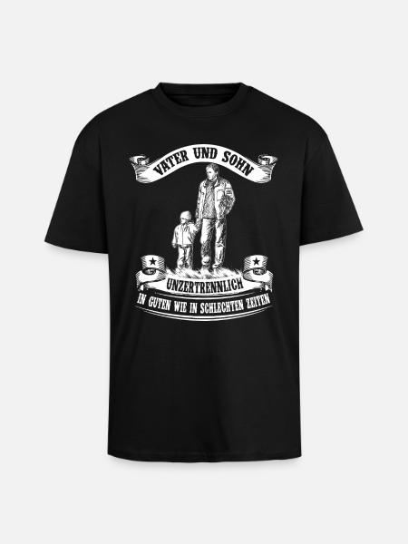 Father and son - inseparable - Unisex Oversized Heavyweight T-shirt - black