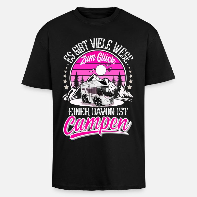 Camping Camper Campen - Oversized Heavyweight Unisex T-Shirt - Schwarz