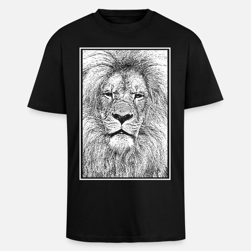 Prächtiger Löwe - Oversized Heavyweight Unisex T-Shirt - Schwarz