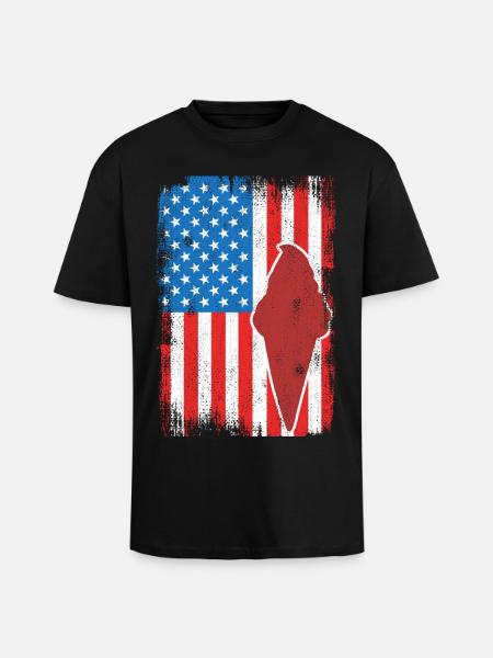 Eiscreme 4. Juli USA - Oversized Heavyweight Unisex T-Shirt - Schwarz