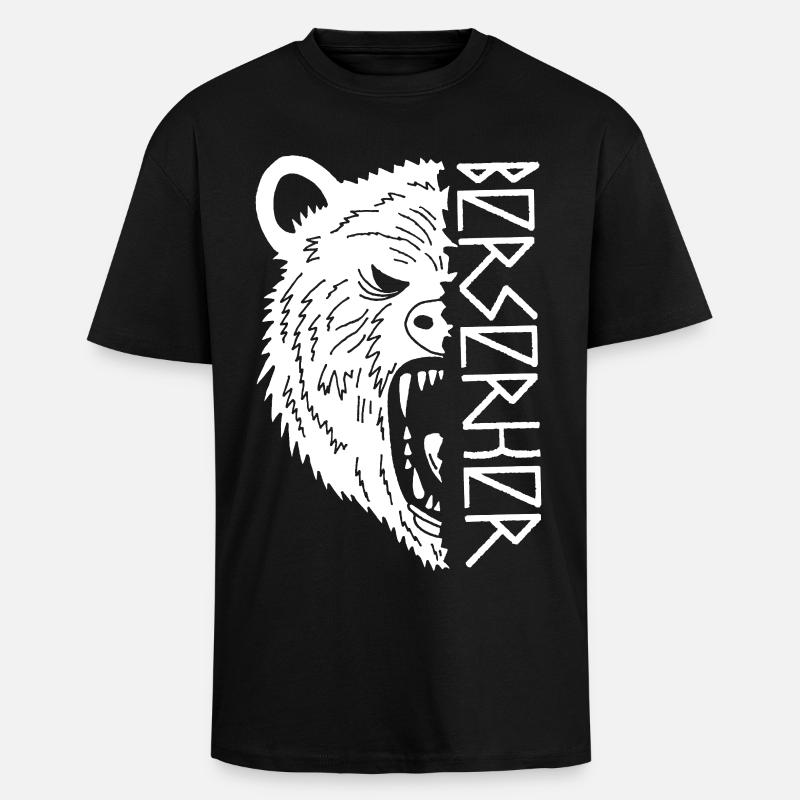 Guerrier ours blanc - T-shirt unisexe oversize épais - noir