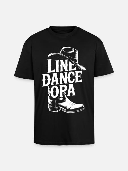 Line Dance Opa - Oversized Heavyweight Unisex T-Shirt - Schwarz