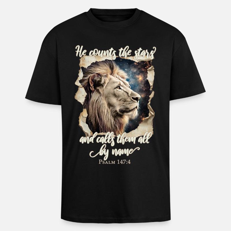 Löwe Bibelvers Christlich - Oversized Heavyweight Unisex T-Shirt - Schwarz