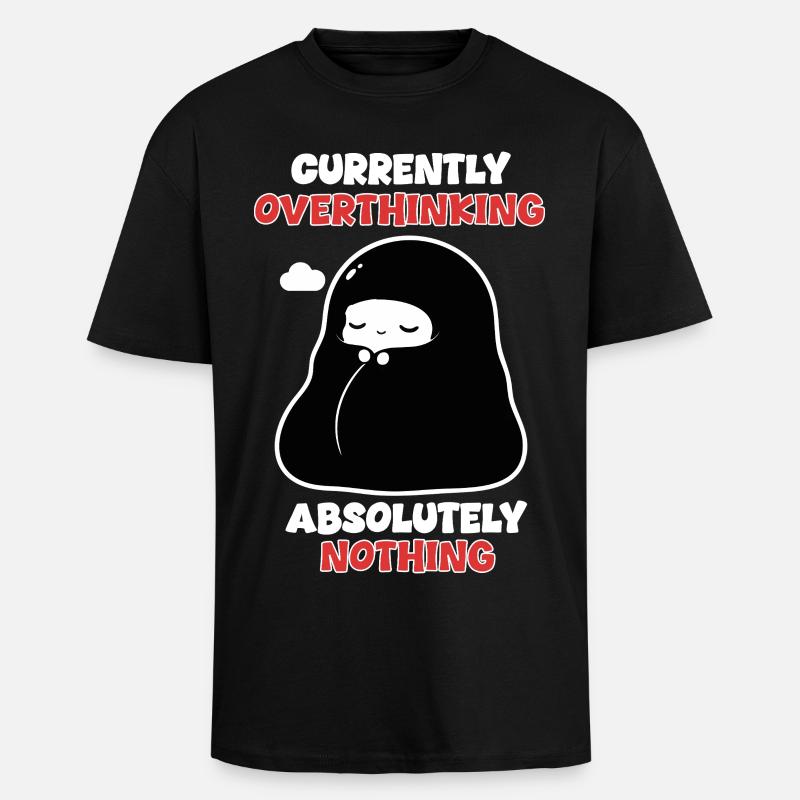 Overthinking Nothing Manga Chibi Humor - Oversized Heavyweight Unisex T-Shirt - Schwarz