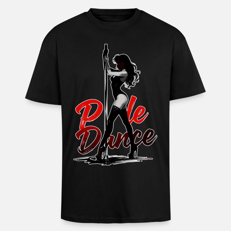 Tankotanssin siluetti – Elegantti pin-up-taide - Paksu unisex oversize t-paita - musta