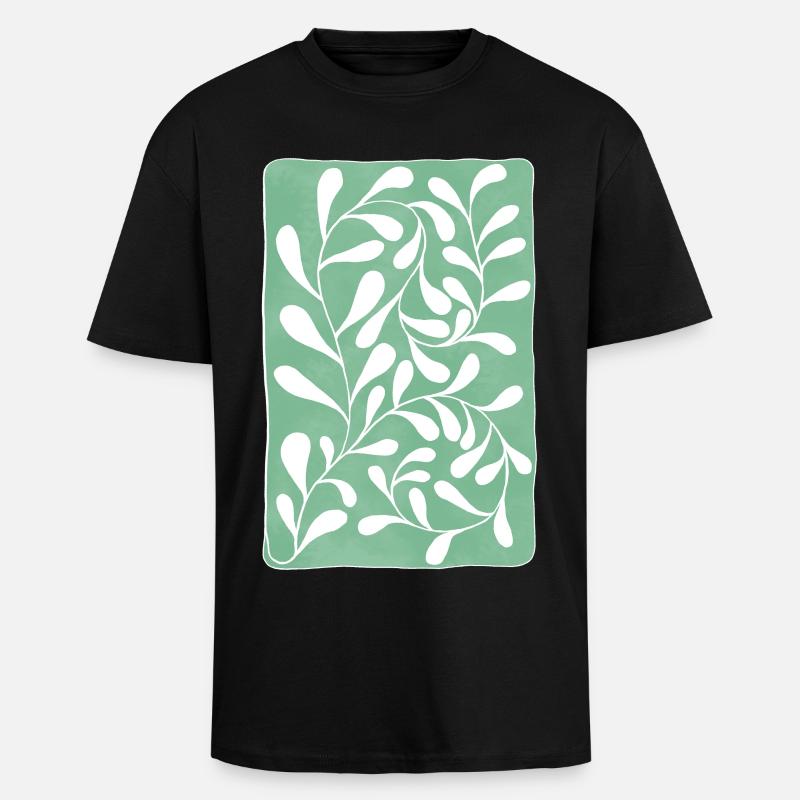 Eukalyptusblätter - Oversized Heavyweight Unisex T-Shirt - Schwarz