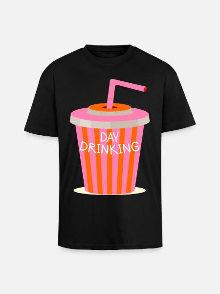 Day Drinking - Unisex Oversized Heavyweight T-shirt - black