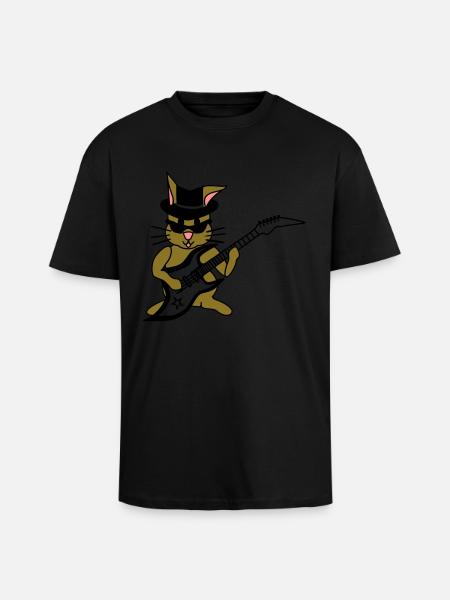 Rockstar Hase - Oversized Heavyweight Unisex T-Shirt - Schwarz