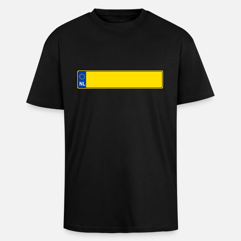 Kennzeichen NL - Oversized Heavyweight Unisex T-Shirt - Schwarz