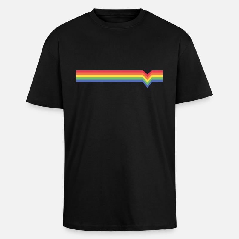 regenbogen - Oversized Heavyweight Unisex T-Shirt - Schwarz