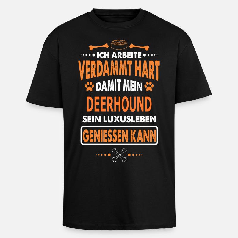 DEERHOUND - Oversized Heavyweight Unisex T-Shirt - Schwarz