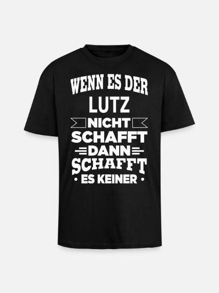 LUTZ - Oversized Heavyweight Unisex T-Shirt - Schwarz