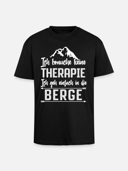 Therapie Berge - Oversized Heavyweight Unisex T-Shirt - Schwarz