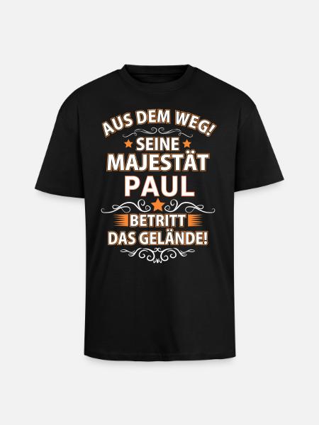 PAUL - Oversized Heavyweight Unisex T-Shirt - Schwarz