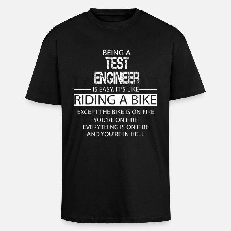 Test Engineer - Unisex Oversized Heavyweight T-shirt - black