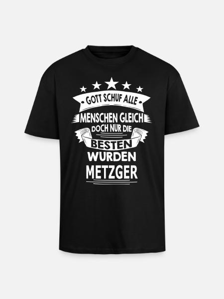 METZGER - Oversized Heavyweight Unisex T-Shirt - Schwarz