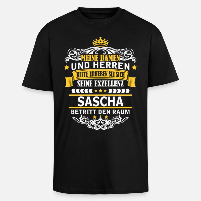 SASCHA - Oversized Heavyweight Unisex T-Shirt - Schwarz
