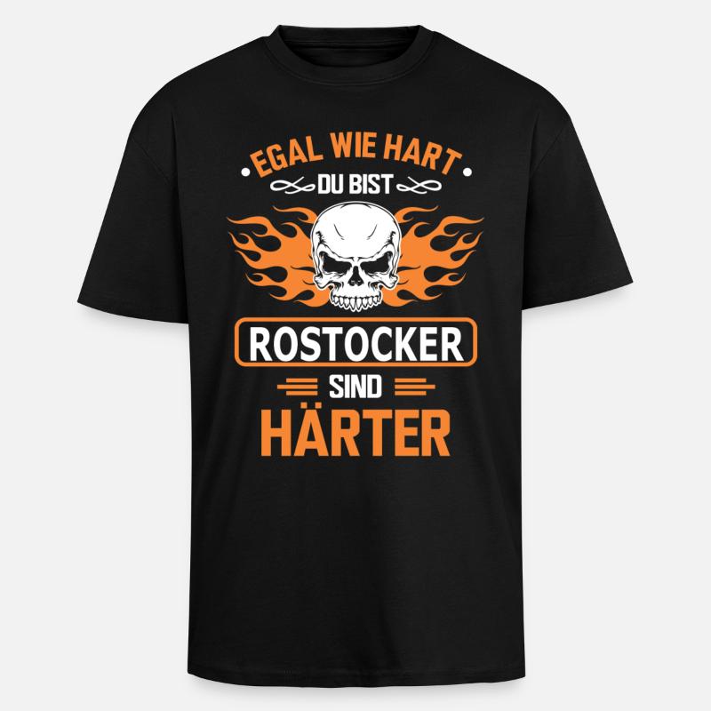ROSTOCKER - Oversized Heavyweight Unisex T-Shirt - Schwarz