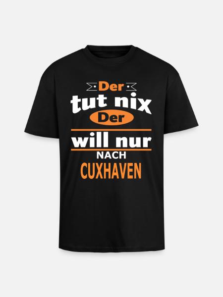 CUXHAVEN - Oversized Heavyweight Unisex T-Shirt - Schwarz