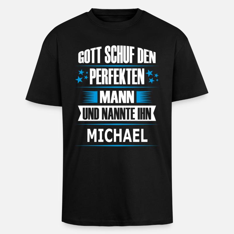 MICHAEL - Oversized Heavyweight Unisex T-Shirt - Schwarz