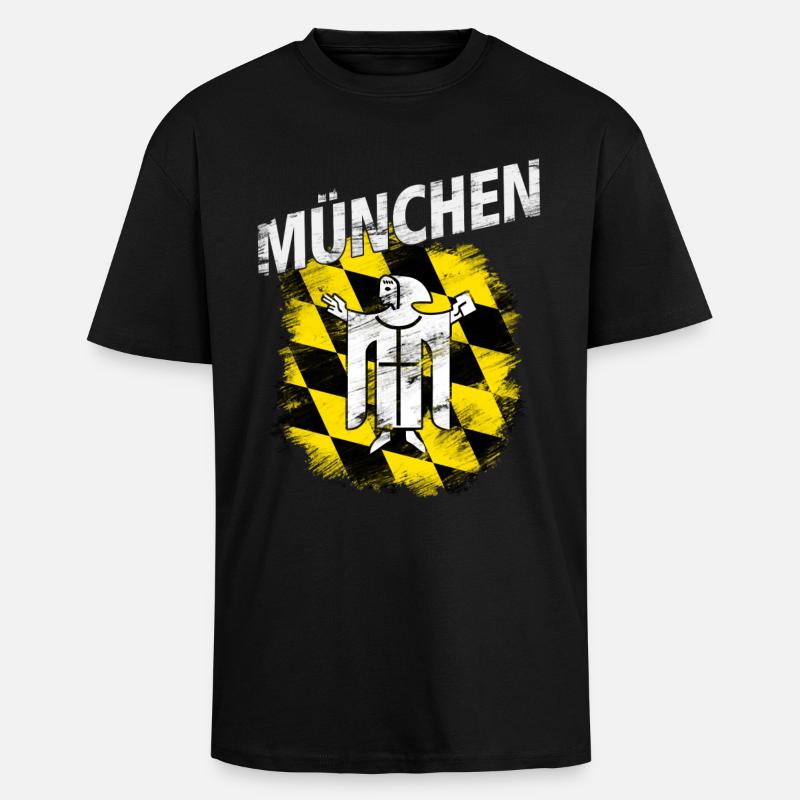 München - Oversized Heavyweight Unisex T-Shirt - Schwarz