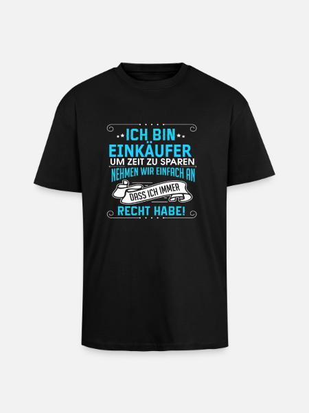 EINKÄUFER - Oversized Heavyweight Unisex T-Shirt - Schwarz
