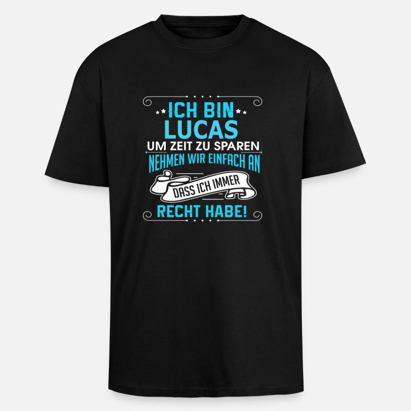 LUCAS - Oversized Heavyweight Unisex T-Shirt - Schwarz