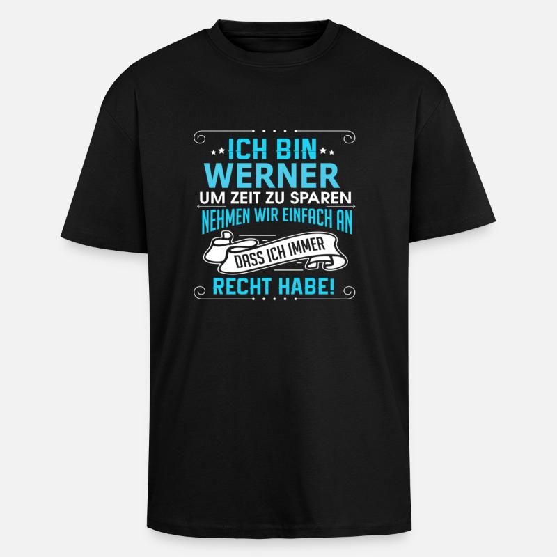 WERNER - Oversized Heavyweight Unisex T-Shirt - Schwarz