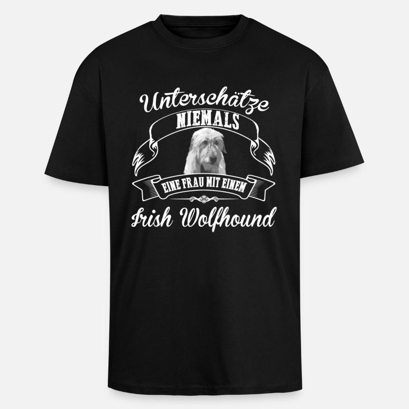 Irish Wolfhound - Oversized Heavyweight Unisex T-Shirt - Schwarz