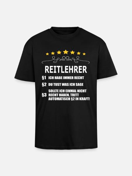 REITLEHRER - Oversized Heavyweight Unisex T-Shirt - Schwarz