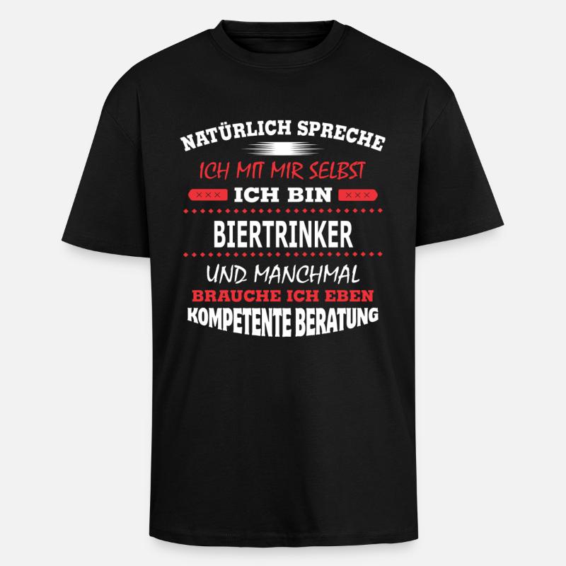 BIERTRINKER - Oversized Heavyweight Unisex T-Shirt - Schwarz