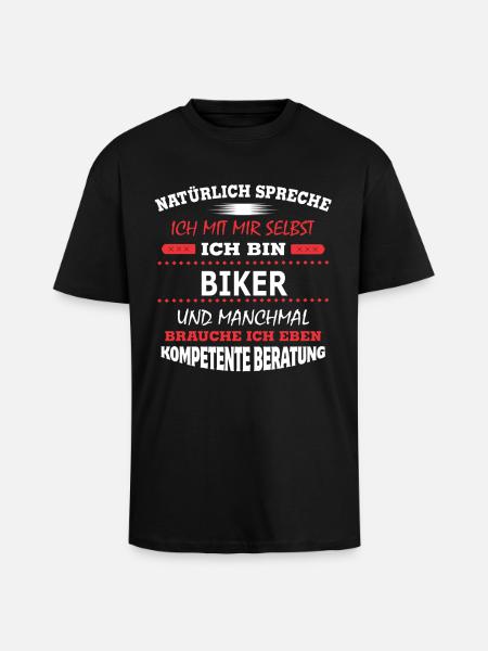 BIKER - Oversized Heavyweight Unisex T-Shirt - Schwarz
